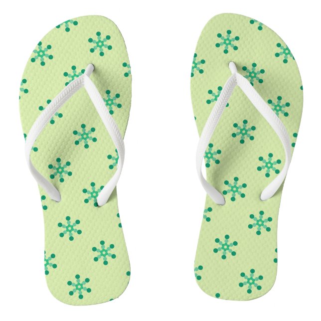 Chinelos com Padrão de Motivo Verde (Pé da cama)
