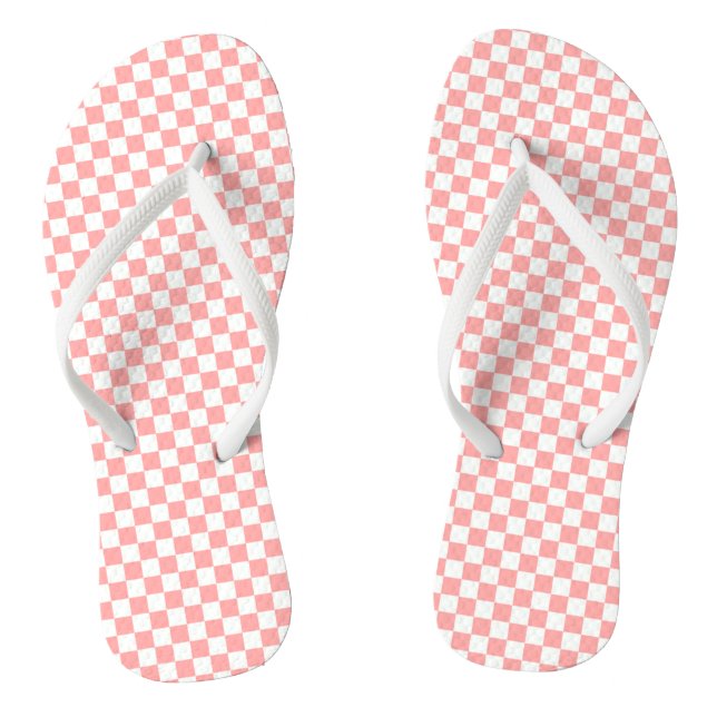 Chinelos com verificação de melão e branco (Pé da cama)