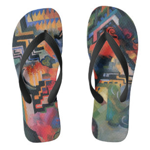 Chinelos Composição Colorida de August Macke, Arte Antiga