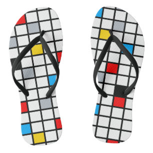 Chinelos Composição Moderna Minimalista Geométrica Mondrian