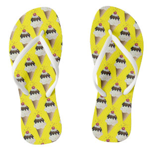 Chinelos Cones de sorvete com aspersores