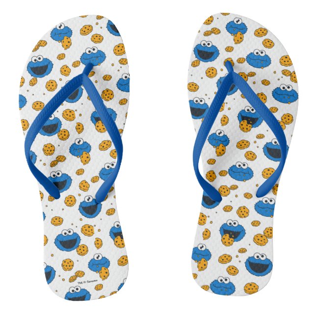 Chinelos Cookie Monster | C é para Padrão de Biscoito (Pé da cama)