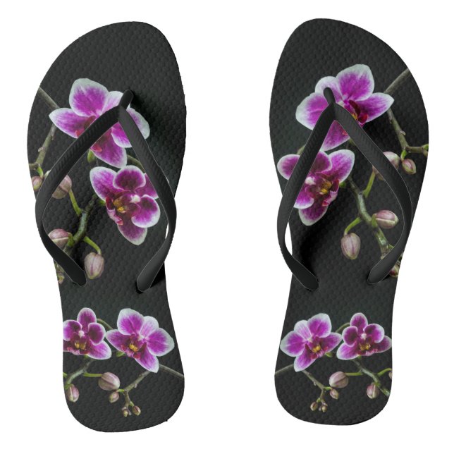Chinelos Cor branca rosa-orquídea em preto pálido e suave (Pé da cama)