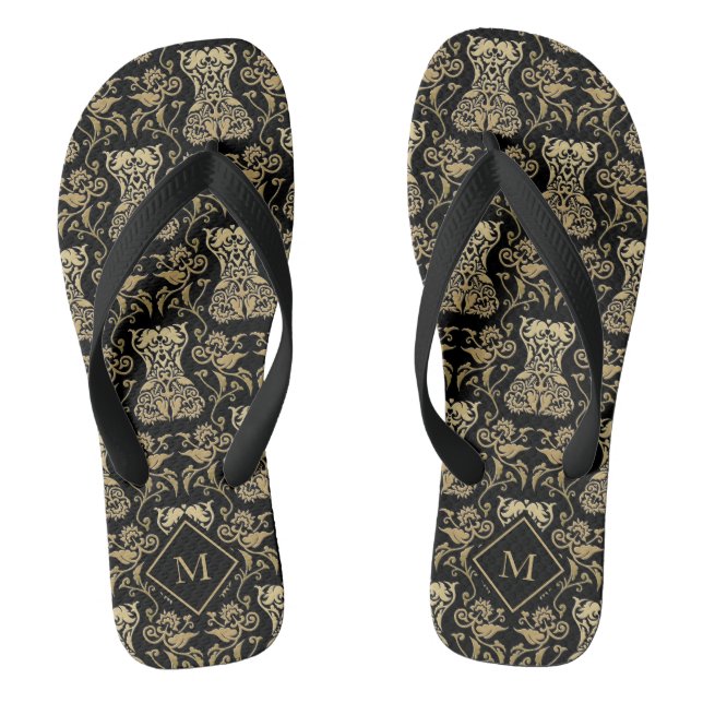 Chinelos Cor damasco do Corset Floral (Pé da cama)