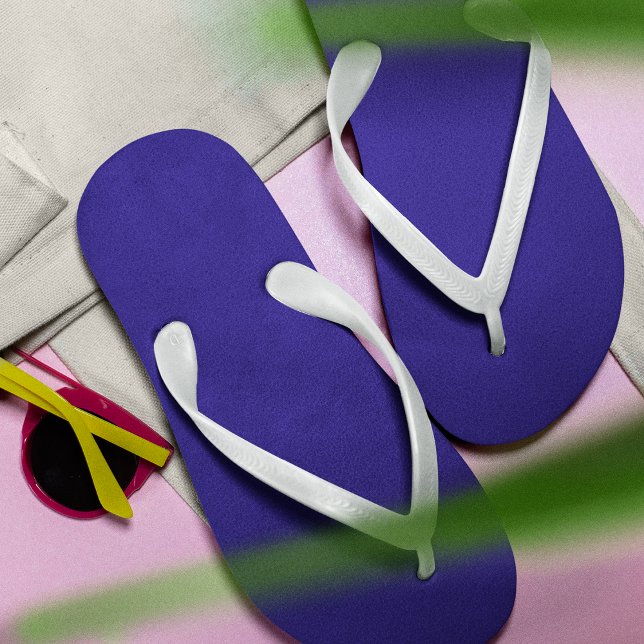 Chinelos Cor simples azul federal ZSolid (Federal Blue ZSolid Plain Color Flip Flops)