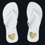 Chinelos coração de ouro personalizado para celebração do a<br><div class="desc">Para um casal casado,  uma design romântica com suas iniciais (Sr.   Sra.) em um coração de ouro falso em branco...  para trazer conforto e facilidade a todos os seus eventos de planejamento de casamento...  perfeito para vestir tanto antes quanto depois do casamento.</div>