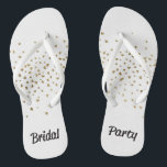 Chinelos Coração Dourado do Partido Bridal<br><div class="desc">Divirta-se com acessórios de noiva. Perfeito para uma despedida de solteira ou para combinar vestidos no grande dia.</div>