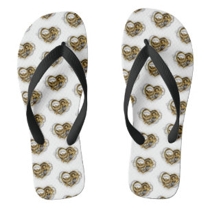 Chinelos Coração Steampunk com Manômetro