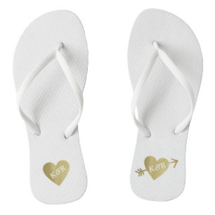 Chinelos corações de amor de ouro falsos personalizados com