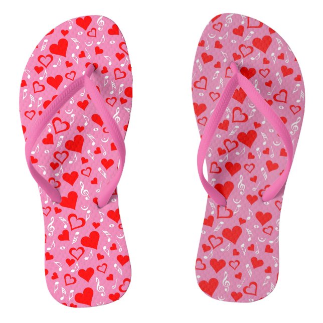 Chinelos Corações e Notas de Música (Pé da cama)
