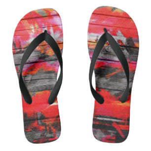 Chinelos Cores Pintadas Aparência de Madeira #3