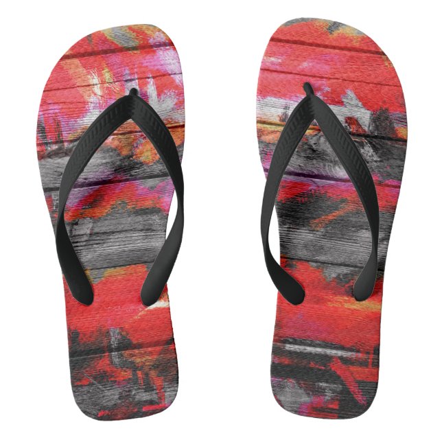 Chinelos Cores Pintadas Aparência de Madeira #3 (Pé da cama)