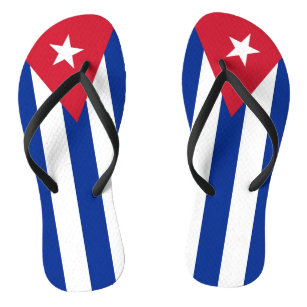 Chinelos Correias magros adultas com a bandeira de Cuba