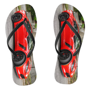 Chinelos Corvette vermelho C7