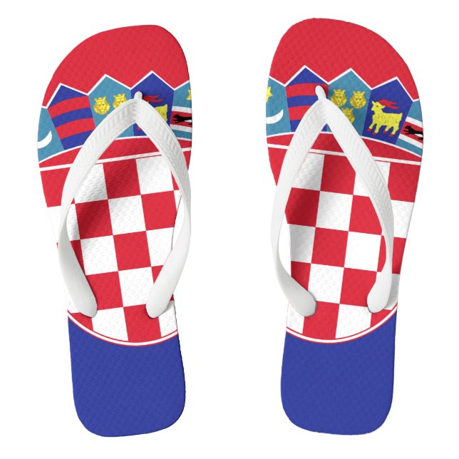 Chinelos Croatia Flag Emblem (Pé da cama)