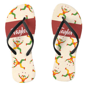 Chinelos Custom name circus clown pattern