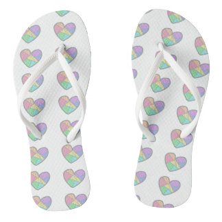 Chinelos cute heart flip flops