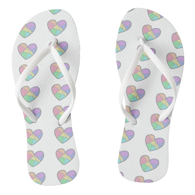 Chinelos cute heart flip flops (Pé da cama)