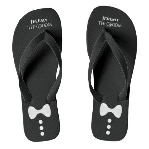 Chinelos Cute Mock Tuxedo Torta O Casamento Preto Do Groom
