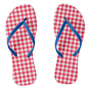 Chinelos Cute Red Gingham, de uso feminino