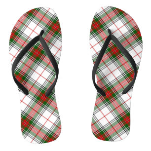 Chinelos ~ da xadrez do Natal personalizado