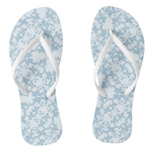 Chinelos Damasco Azul Pálido
