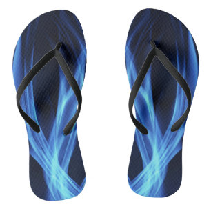 Chinelos Dark Flip Flops com Redemoinho de Chama A