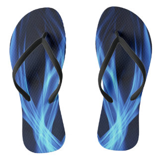 Chinelos Dark Flip Flops com Redemoinho de Chama A