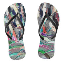 Chinelos de Abstrato de Arte Rocky Meadow Watercol