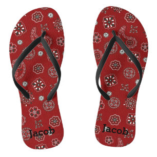 Chinelos de Bandana Vermelha Ocidental