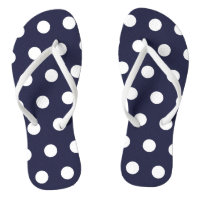 Chinelos de Bolinhas Marinho azul e branco