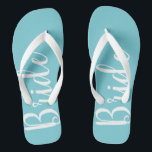 Chinelos de Casamento Azul da Tipografia de Noiva<br><div class="desc">Nossos chinelos são para a noiva ser.</div>
