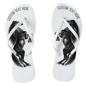 Chinelos de Cavalo Negro com Texto Personalizado