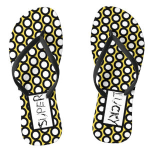 Chinelos de Círculos Super Sortudos abstrato
