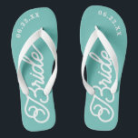 Chinelos de Cor de Casamento Personalizado Moderno<br><div class="desc">Estes chinelos são perfeitos para a futura Sra.! Personalize com a data do casamento e as cores do casamento.</div>