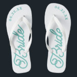 Chinelos de Cor de Casamento Personalizado Moderno<br><div class="desc">Estes chinelos são perfeitos para a futura Sra.! Personalize com a data do casamento e as cores do casamento.</div>