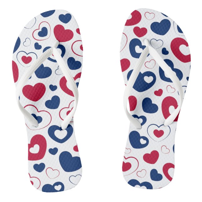 Chinelos de Coração Vermelho e Azul (Pé da cama)