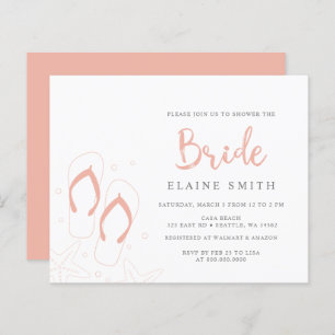 Chinelos de Coral Orçamentário Convite para Chá de