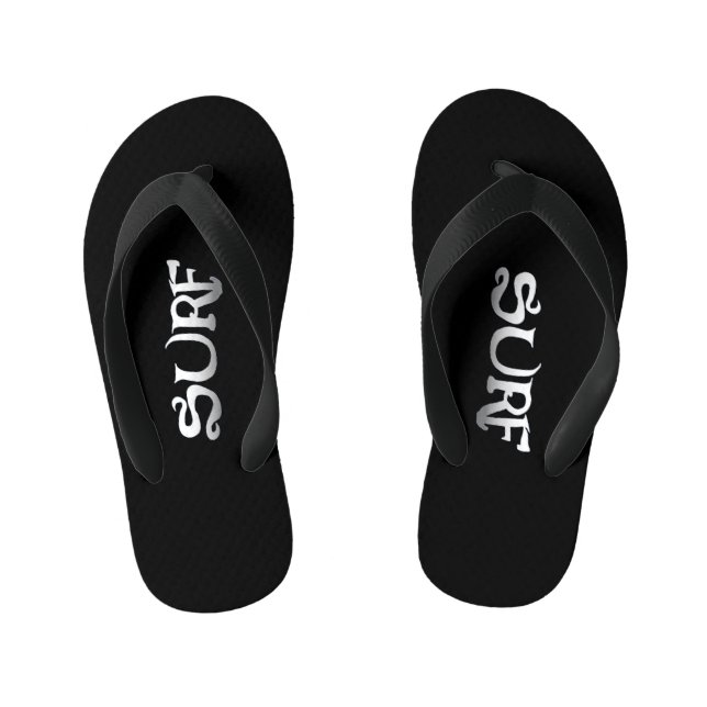 chinelos de criança surf preta (Pé da cama)
