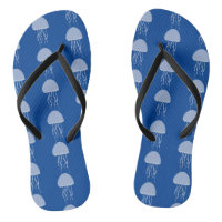 Chinelos de Dedão com Padrão Azul de Águas-Vivas d