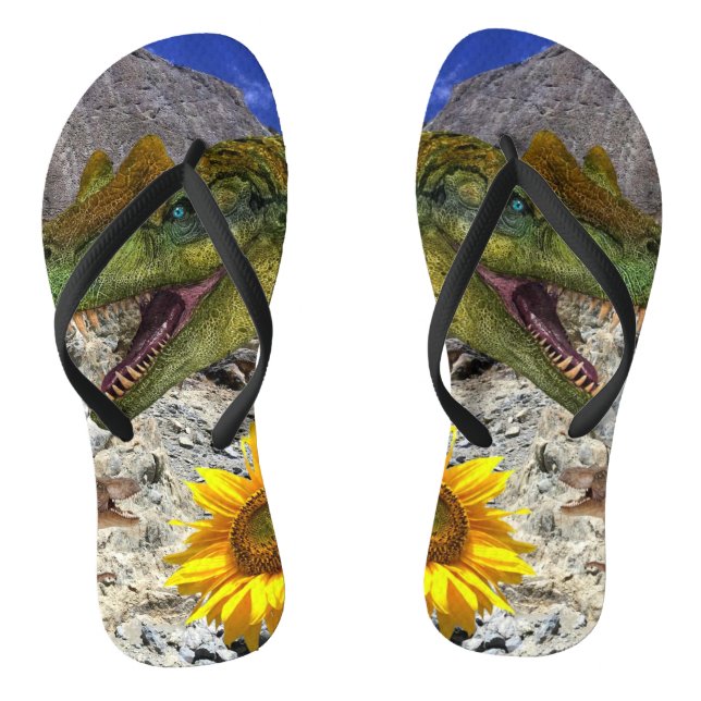 Chinelos de Dedo de Dinossauro de Girassol Floral (Pé da cama)