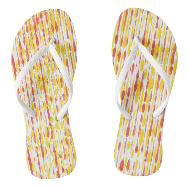 Chinelos de Dedo Laranja Branco Amarelo Listras Ch (Pé da cama)