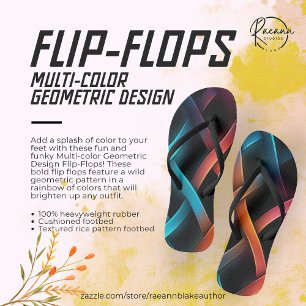 Chinelos de Dedos com Design Geométrico Multicolor