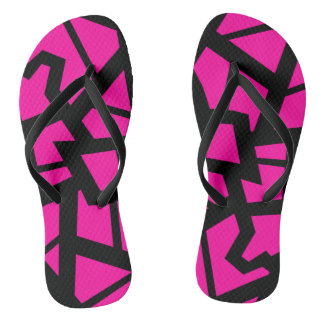 Chinelos de design "rachados" rosa-quente