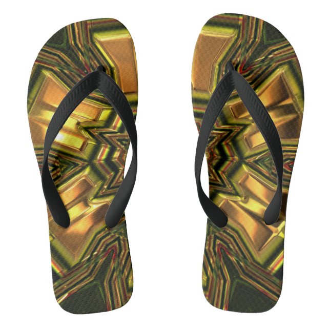 Chinelos de Flip Flop com Fractal de Cristal Doura (Pé da cama)