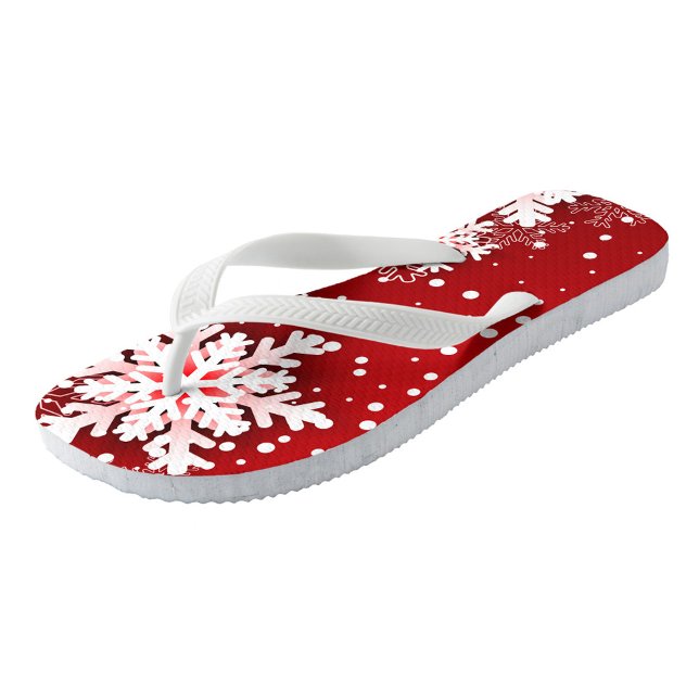 Chinelos de Flocos de Neve de Natal (Thong style, easy slip-on design!)