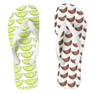 Chinelos de Frutas das ilhas tropicais de limão e