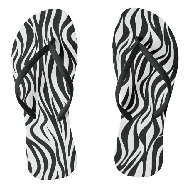 Chinelos de Impressão de Pele de Zebra (Pé da cama)