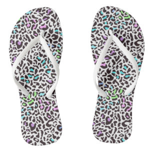 Chinelos de impressão pastel Leopard