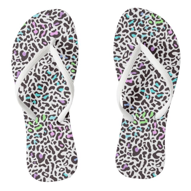Chinelos de impressão pastel Leopard (Pé da cama)